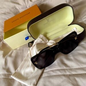 Black Sunglasses with Gold Accents